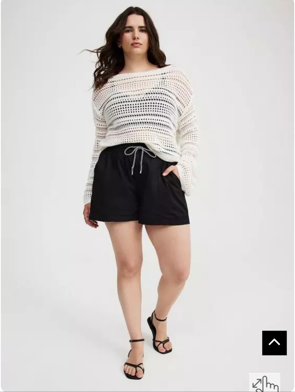 NWT Torrid 1X Black Drawstring Linen-Blend Casual Shorts